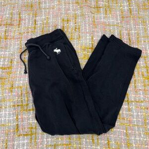 Abercrombie & Fitch Black Sweats with White Logo